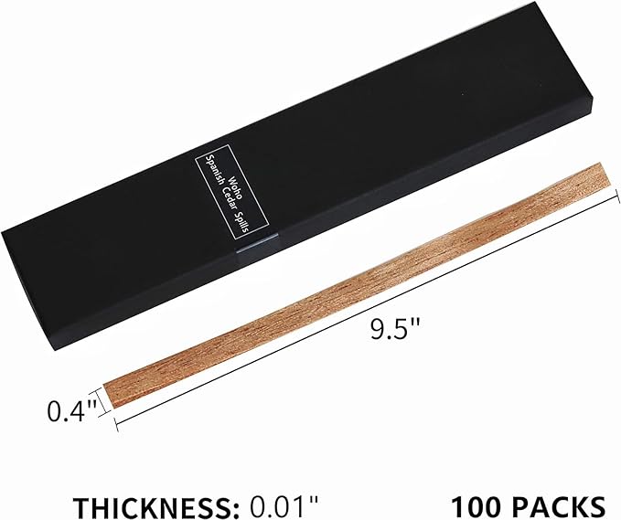 Woho 120 Packs Spanish Cedar Cigar Lighter Cedar Wood Spills Strips Sticks, Cigar Matches for Cigar Lighting, Pipe Smoking Accessories and Humidor for Tupperdor Cigar Box Tray Jar and Case(0.01"Thick)