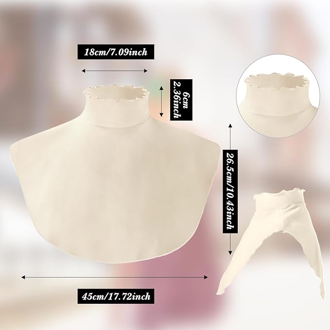 Turtleneck Dickey Extra Large Fake Collar Detachable Dickey Collar Half Mock Turtleneck for Men Women