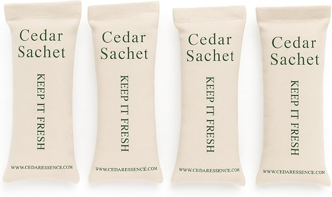 Cedar Essence Aromatic Cedar Sachet Shoe Fresheners 2.5" x 8" 4-Pack