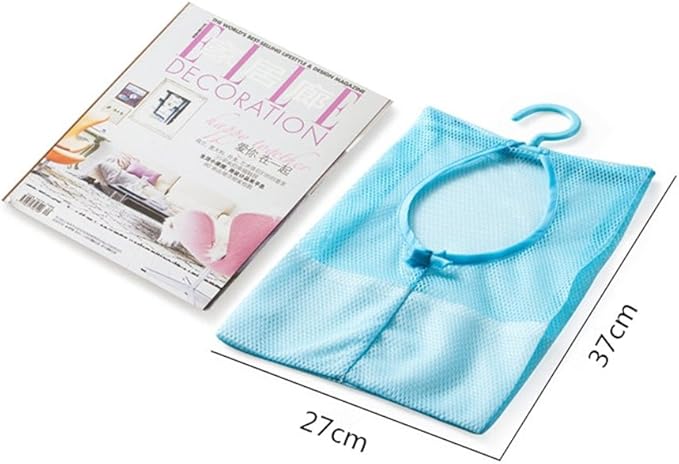 Yueton 3pcs Colorful Hanging Mesh Bag Set - Shower Storage Organizer with Clothes Clip Collection
