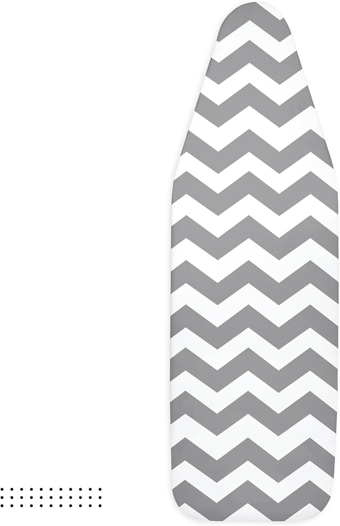 Encasa XO Ironing Board Cover and Pad 54"x18" - Thick 3mm Felt Padding, Drawstring Tightening & Lock, Easy Fit, Scorch & Stain Resistant, Fits X-Large Ironing Board - Zig Zag