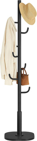 SONGMICS HOME Cactus-Shaped Coat Rack, Freestanding Coat Tree, Coat Hanger Stand with 8 Sturdy Hooks, with Curved Ends, for Clothes, Hats, Bags, Ink Black URCR039B01