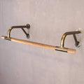 Industrial Wood Wall Clothes Hanging Rod,Iron Pipe Bracket Clothes Rod Garment Rack Commercial Clothing Display Rack (Color : Gold, Size : 80x29x16cm)