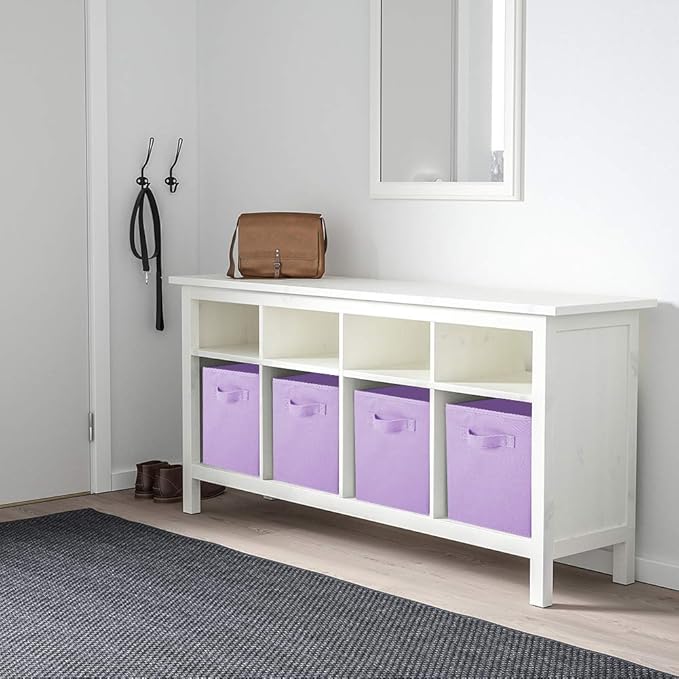 ShellKingdom Storage Bins, Foldable Fabric Storage Cubes And Cloth Organizer Drawer For Closet And Toys, 2 Pack (Lavender)