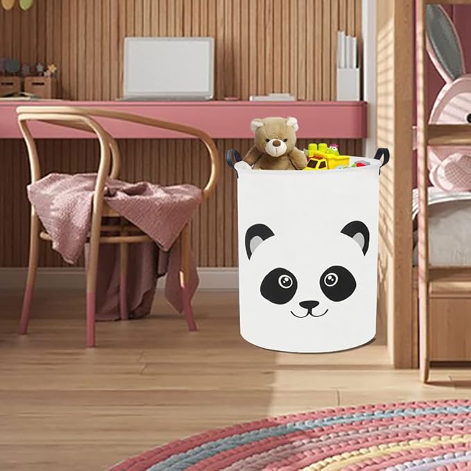 Baby Laundry Hamper,Kids Laundry Baskets,Waterproof Toy Storage Bin,Dirty Clothes Hamper for Nursery,Panda Gift Baskets,Boys Bedroom Decor(Panda)