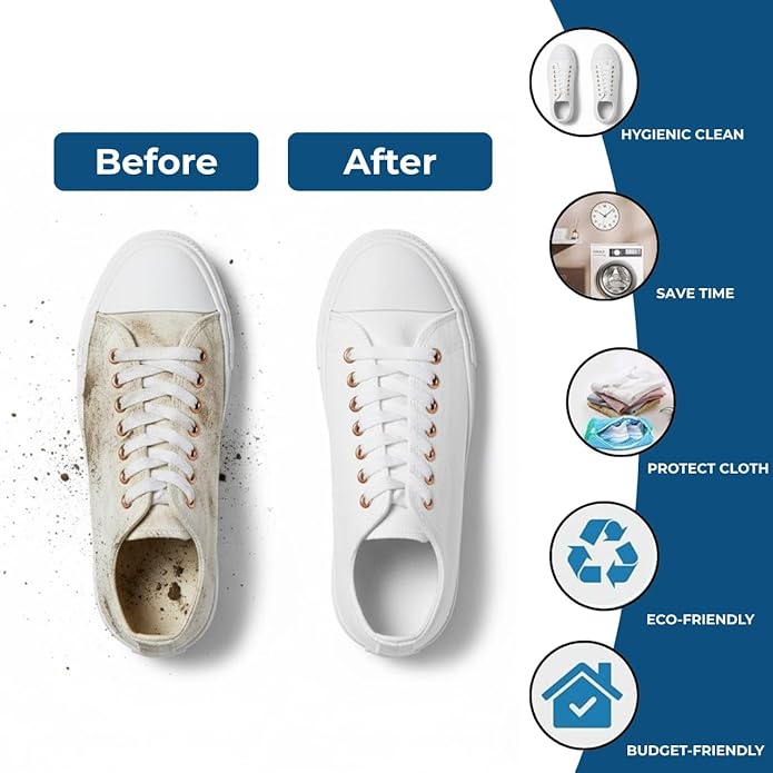 1Pc Shoe Washing Machine Bags kit – Reusable Mesh Laundry Bags for Washer & Dryer with 2 Shoe Trees & Cleaning Brush, 360° Deep Clean Shoe Cleaner Bags for Sneakers & Trainers