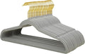 ManGotree Velvet Coat Hangers, Non-Slip Felt Suit Hangers, Ultra-Slim Space Saving Clothes Hanger with 360° Swivel Golden-Plated Hook, 36 Pack (Grey)