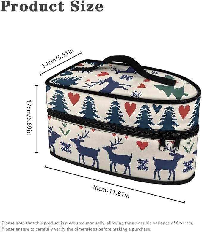 Iron Storage Case for Travel or Storage Easy to Store and Carry Iron and Other Small Items Steam Iron Storage Bag, Christmas Tree Elk