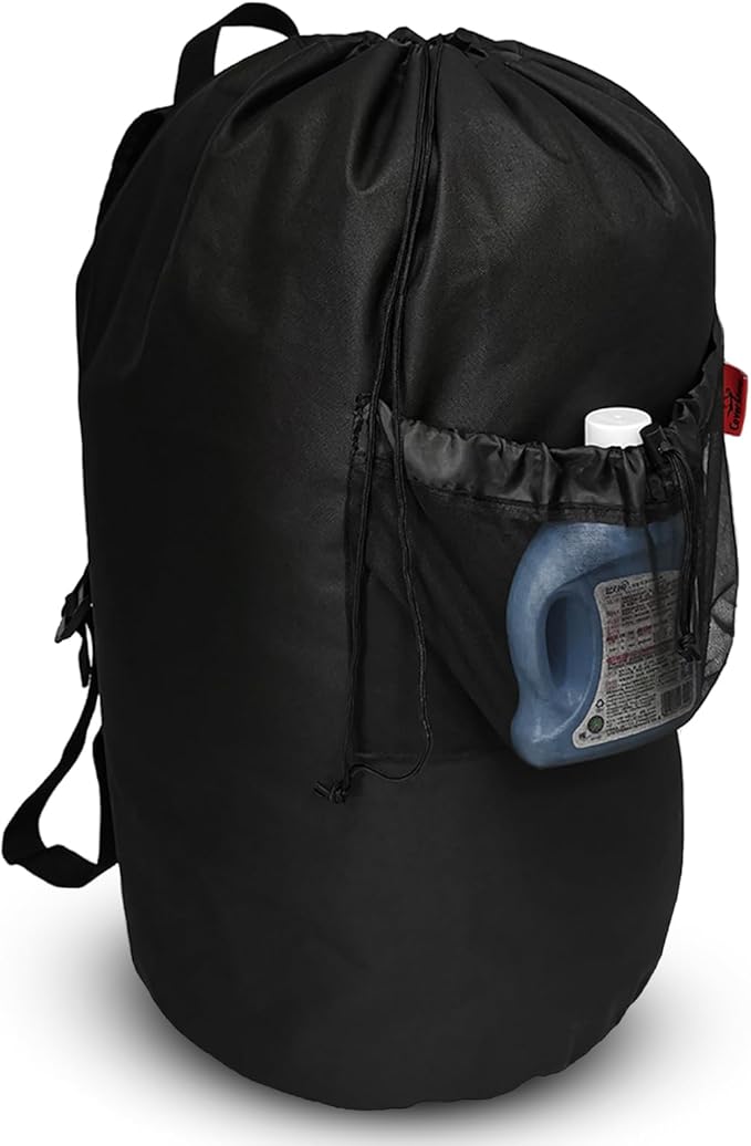 Large Laundry Bag Backpack with Padded Shoulder Straps,College Dorm Room Essentials Laundry Back pack,Adjustable Chest Clasp,Laundry Bookbag for Travel,Laundromat,Apartment,Students
