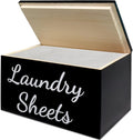 Wooden Laundry Dryer Sheet Holder, Dryer Sheet Dispenser with Lid for Laundry Room Organization, laundry dryer sheet box, Fabric Softener Laundry Beads Dispenser (Black)