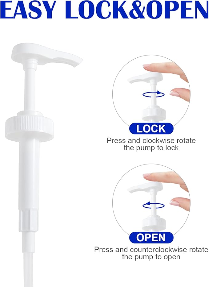 6 Packs Gallon Pump Dispenser, Leak Proof Dispenser for Hand Soap, Laundry Detergent, Sanitizer, Shampoo - 128 OZ Capacity - 38/400 Plastic Gallon Pump Dispenser for Household & Commercial White