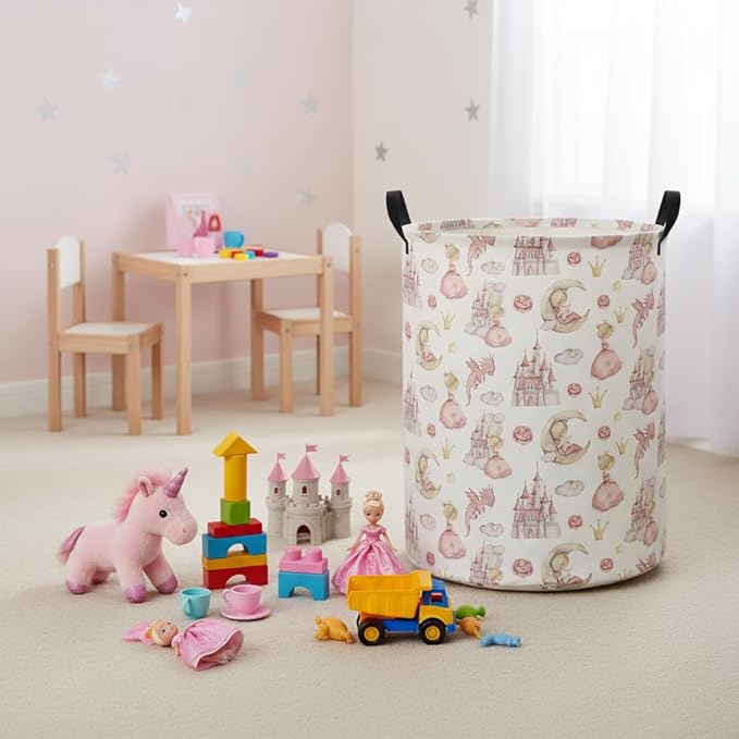 Baby Laundry Hamper kids laundry Basket Waterproof Laundry Bag for Bedroom Toy Clothes Organizer Room Décor(Castle)