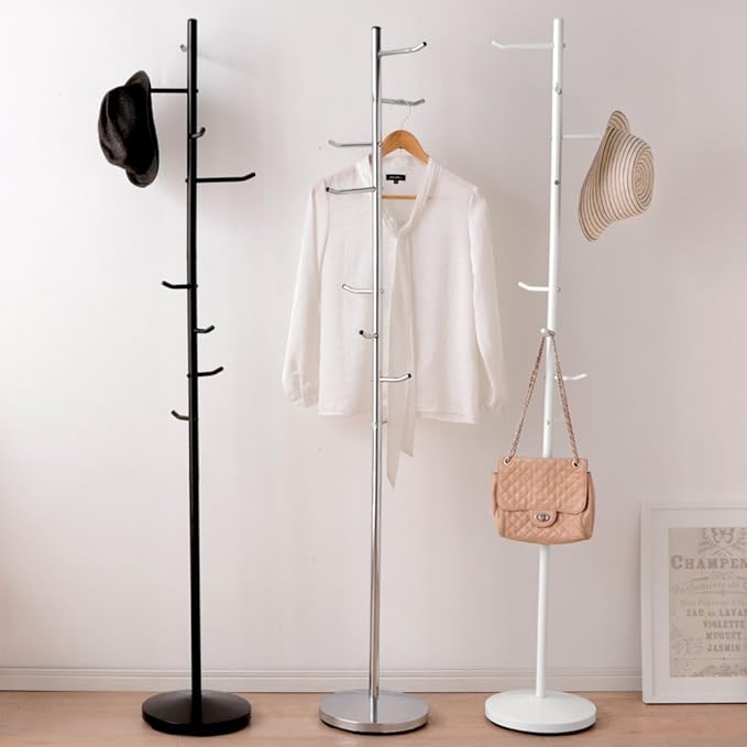 Iris Plaza CW7303-AF Hanger Rack, Clothes Storage, Clothes Hanger, Hard to Fall Off, Pole Hanger, Black, Height: Approx. 68.9 inches (175.5 cm)
