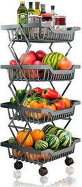 Rolling Utility Cart, Foldable Metal Shelf Organizer with Locking Wheels, Multi-Purpose Storage Rack for Kitchen, Office, Laundry, 14.17" L x 10.71" W x 29.5" H Black 4 Tiers