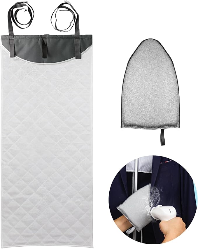 Over The Door Steamer Pad + Gloves For Handheld Steamer Stand For Clothes,Door Press Pad For,Portable Ironing Mat For Traveling