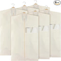 Aliceset 6 Pcs 24 x 40 Inches Cotton Garment Bags for Hanging Clothes, Canvas Suit Bags for Clothes Coats Jackets Shirts Closet Storage Travel Gusseted Hanging Garment Cover