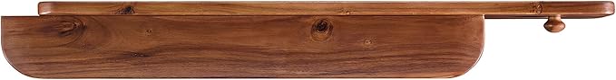 Alaterre Furniture Coat Rack with Shelf - Calais Collection Wall Mount Shelf with 4 Coat Hooks and Peg - Acacia Wood Wall Hangers (Warm Chestnut)