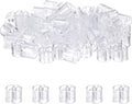 100-Pack Clothes Hanger Markers Blank, Plastic Garment Color Coded Size Clips Fit 3.5mm Rod for Clothing/Wire Hangers, Colored Coding Marker [Transparent]