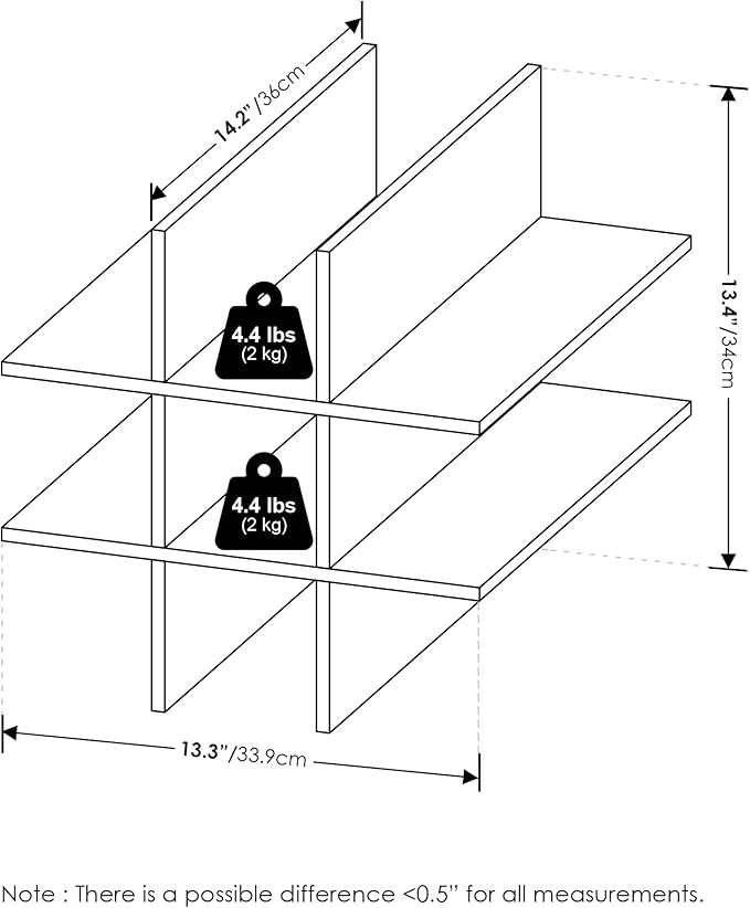 Furinno Cubicle Cube Insert, 9-Compartment Cube Organizer, Shelf Dividers, Fits into Furinno Extra Thick Cubes, for Organizers and Storage, Black Oak (Does not fit IKEA Kallax Shelving)