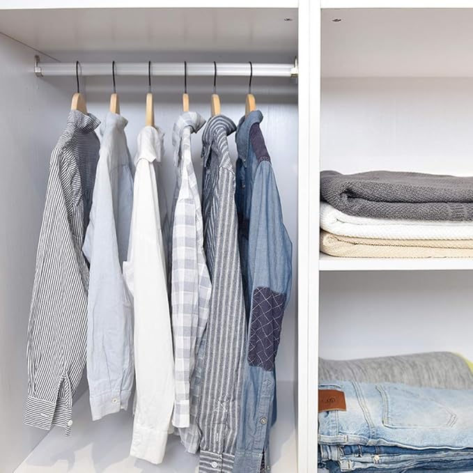 JS HANGER Wooden Coat Hangers, 30 Pack High Grade Wood Suit Hangers with Non Slip Pant Bar - Extra Smooth and Splinter Free, Unvarnished