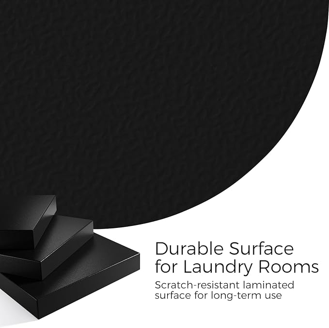Washer Dryer Countertop, 54" W x 27.5"D Washer Dryer Topper with Non-Slip Mat, Laundry Countertop Organizer for Folding Clothes, Black