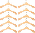 Baluue Mini Wooden Clothes Hangers for Dolls Bjd Doll Accessories Small Dollhouse Clothes Organizer 10Pcs Set for Kids Toy Storage