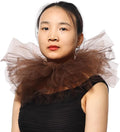 BLESSUME Victorian Retro Mesh Neck Ruff Ruffle Collar Layered Clown Neck Collar