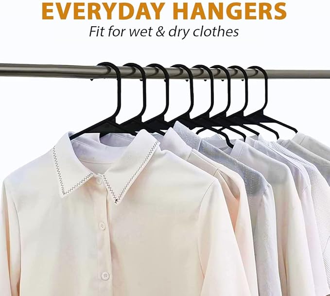 Plastic Hangers 50 Pack Heavy Duty Clothing Hangers, Organize Your Closet Effortlessly with Non-Slip Coat Hanger, Best Hangers for Clothes with Space-Saving Design