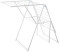 Amazon Basics Foldable Space-Saving 2-Wing Metal Clothes Drying Rack, 61x23.6x39.3 inches, White