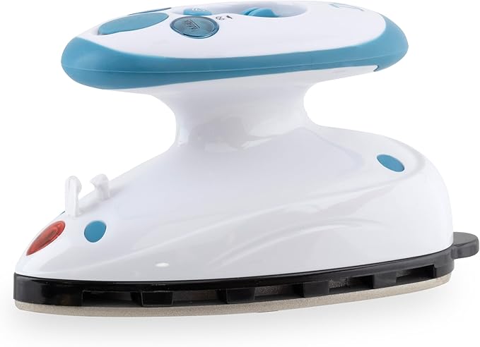 Dritz Mighty Travel Steam Iron: Mini Iron for Quilting, Crafts & Sewing, Compact Portable Travel Steamer for Home & On-the-Go Use