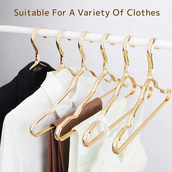 Pack of 10 Stylish Aluminum Metal Coat Suit Clothes Hangers(Golden)