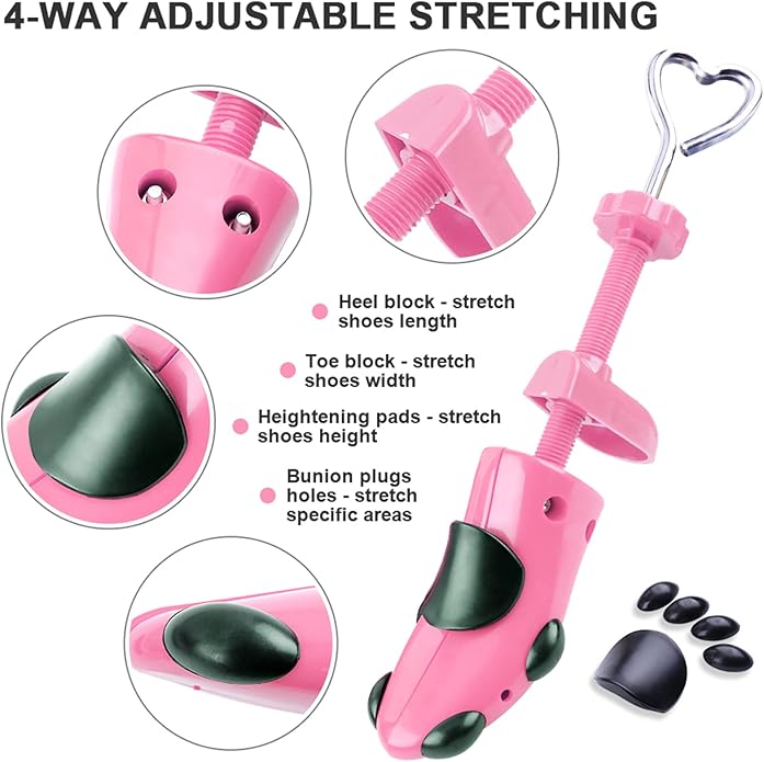 cyrico Shoe Stretcher Women 4-way Shoe Expander Widener Shoe Tree Shape for Wide Feet