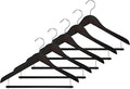 Sawafuji AWT-343-5P Clothes Hangers Brown Wooden Hangers Approx. Width 17.3 x Depth 0.6 x Height 10.6 inches (44 x 1.5 x 27 cm), Pack of 5