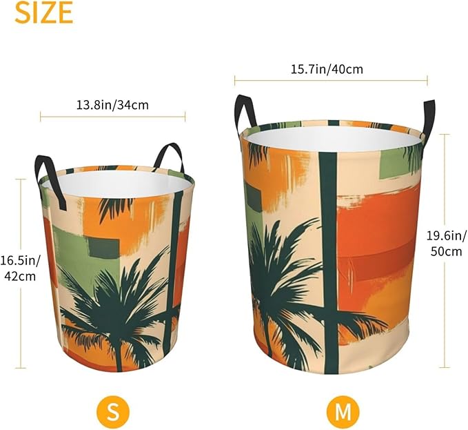 Retro Tropics Print Laundry Basket For Storage Bins Gift Baskets Bedroom Clothes Hamper