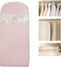 Space Saving Hangable Garment Bag with Self Compression Zipper - Organizer for Closet(Pink，L)