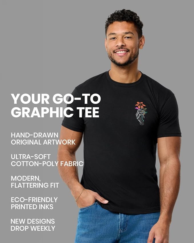 INTO THE AM Graphic Tees for Men S - 4XL Premium Short Sleeve Colorful T-Shirts Trippy Space Designs