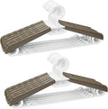 12 Pack Plastic Clothes Hangers,Non Slip Slim Hangers for Closet, Space Saving Clothes Hangers with Pads, Easy Slide Shirt Pant Scarf Hangers for Bedroom Wardrobe