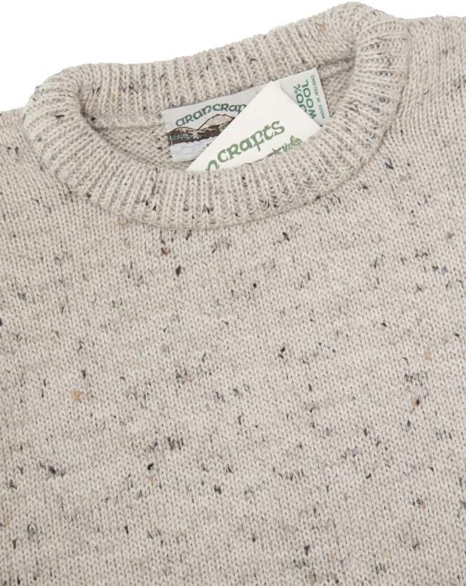 Aran Crafts Plain Crew Neck Sweater (100% Wool)