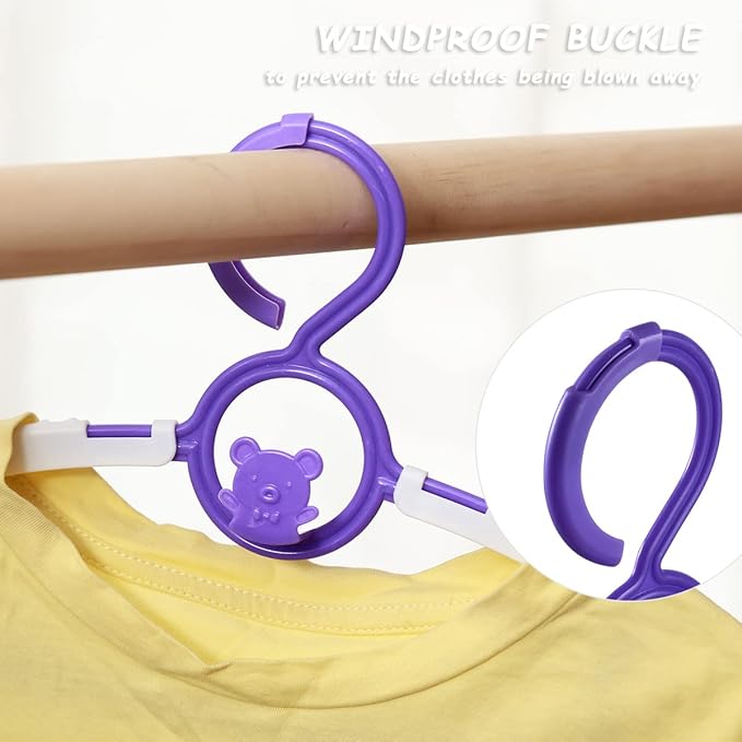 Baby Hangers for Nursery Closet 40 Pack Plastic Kids Clothes Hanger Space Saving Non Slip Extendable Toddler 11-14” Adjustable Hangers Heavy Duty Clothing Infant Hanger Bulk, Purple