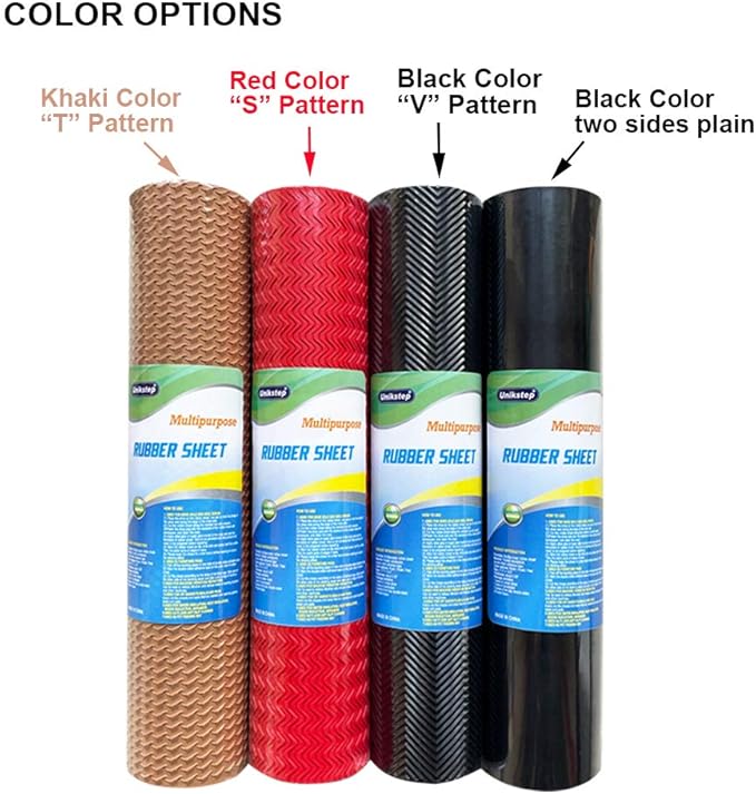 Unikstep, Rubber Sheet, 21.5"x14.5", Thick 0.08", for Shoe Sole Heel Repair, Furniture Pad, Vibration Reduce, DIY Gasket Seal Pad, Floor Anti Slip Cushion (Black Color V Pattern)