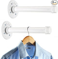 Sumnacon 2 Pcs 8 Inch Industrial Pipe Clothes Bar - Heavy Duty Rustic Metal Coat Hanger with Screws,Wall-Mounted Garment Holder Rack for Bedroom Bathroom Wardrobe Boutique Clothing Store, White