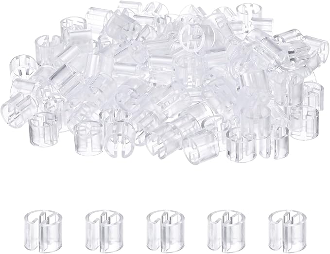 300-Pack Clothes Hanger Markers Blank, Plastic Garment Color Coded Size Clips Fit 3.5mm Rod for Clothing/Wire Hangers, Colored Coding Marker [Transparent]
