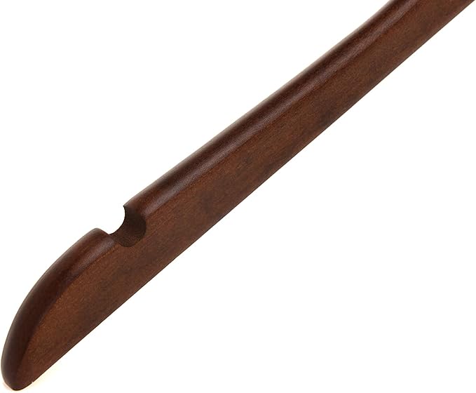 Quality Semi Curved Wooden Suit Hangers, 10-Pack Smooth Finish Solid Wood Coat Hanger with Swivel Hook, Jacket, Pant, Dress Clothes Hangers (Walnut - Gold Hook, 10)