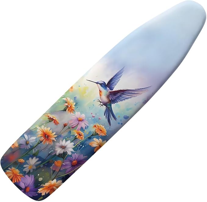 Floral Bird Ironing Board Pad,Extra Thick Heavy Duty Padded for Standard Boards,Non Stick,Scorch and Stain Resistant Home Ironing Board Accessory