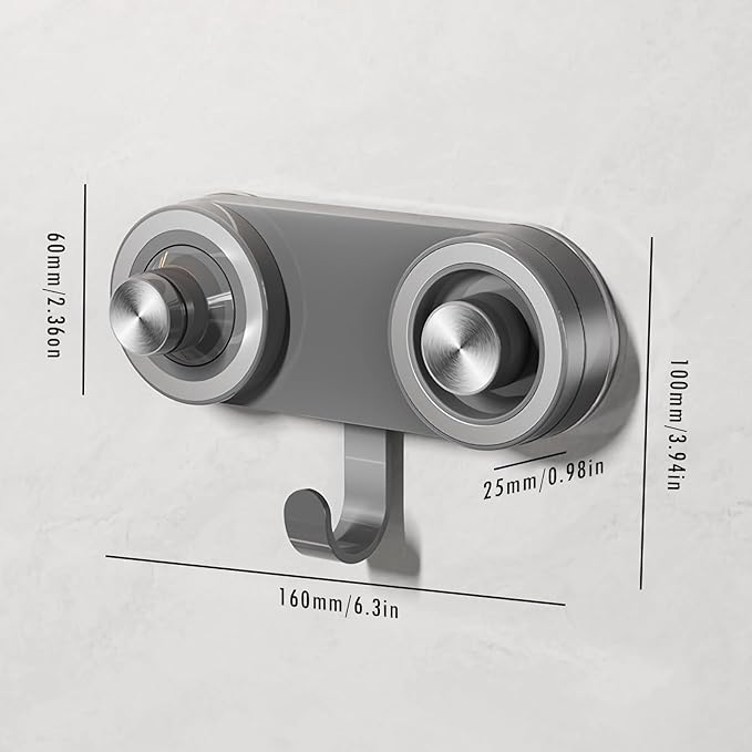 Magnetic Hair Dryer Holder – Punch-Free Suction Cup Wall Mount for Dyson & Laifen, with Cord Organizer & Non-Slip Design, Space-Saving Blow Dryer Rack for Styling Tools Accessories