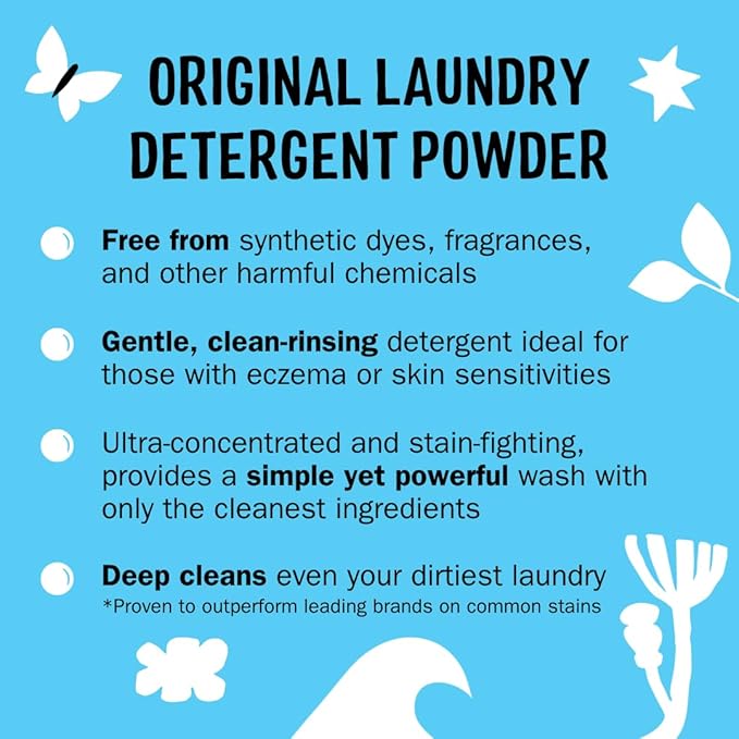 Molly's Suds Starter Pack | Includes 70 Load Natural Laundry Powder, 2 Package of Wool Dryer Balls & 1 Oxygen Whitener