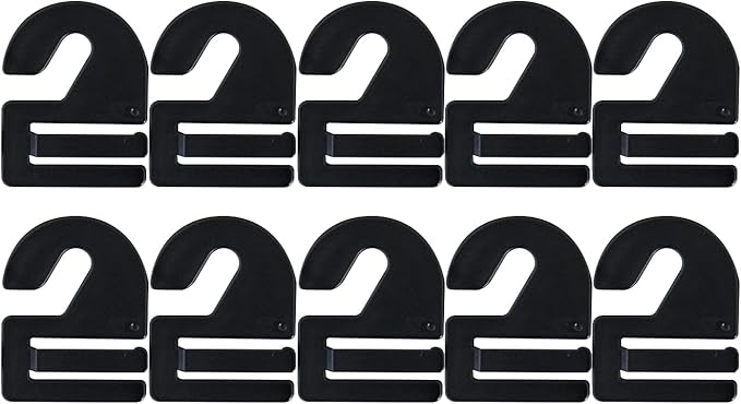 Shinko Hanger Tie Hooks, 10 Pieces, Black