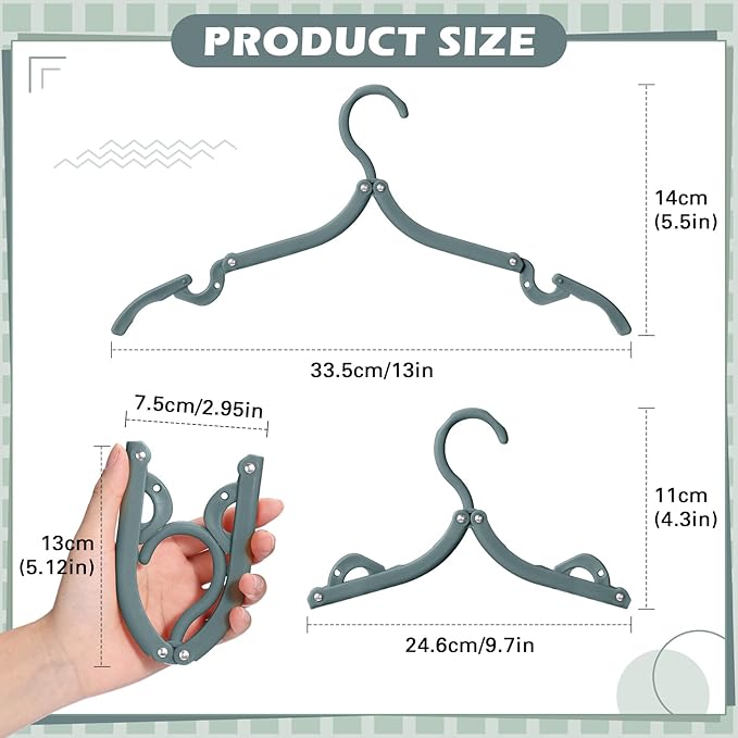 15 Pcs Travel Hangers Cruise Ship Essentials Foldable Portable Plastic Vacation Hangers Non Slip Clothes Drying Rack Travel Accessories for Dormitory School Hotel Laundry (Vintage Color)