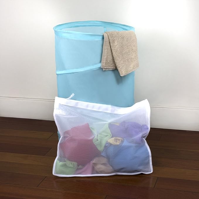 Delicates Micro Mesh Zippered Laundry Bag by Home Basics | Extend Garment Lifespan with Gentle Washing | Fine Netted Material | Sturdy Easy Pull Zipper