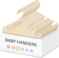 Hsei 60 Pack Pastel Color Kids Nursery Hangers Plastic Baby Hangers Heavy Duty Toddler Hanger for Pants, Coat, Skirts, Closet, Nursery Decor(Beige Color)